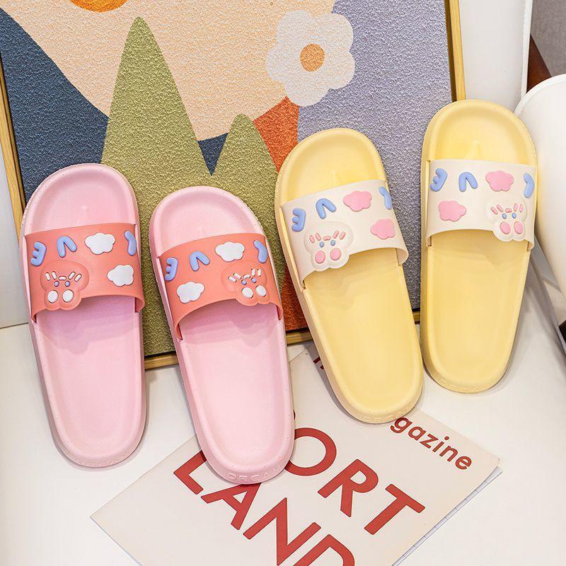Women's Cartoon Non-Slip Summer Slippers: New Style One-Strap for Indoor/Outdoor Use.