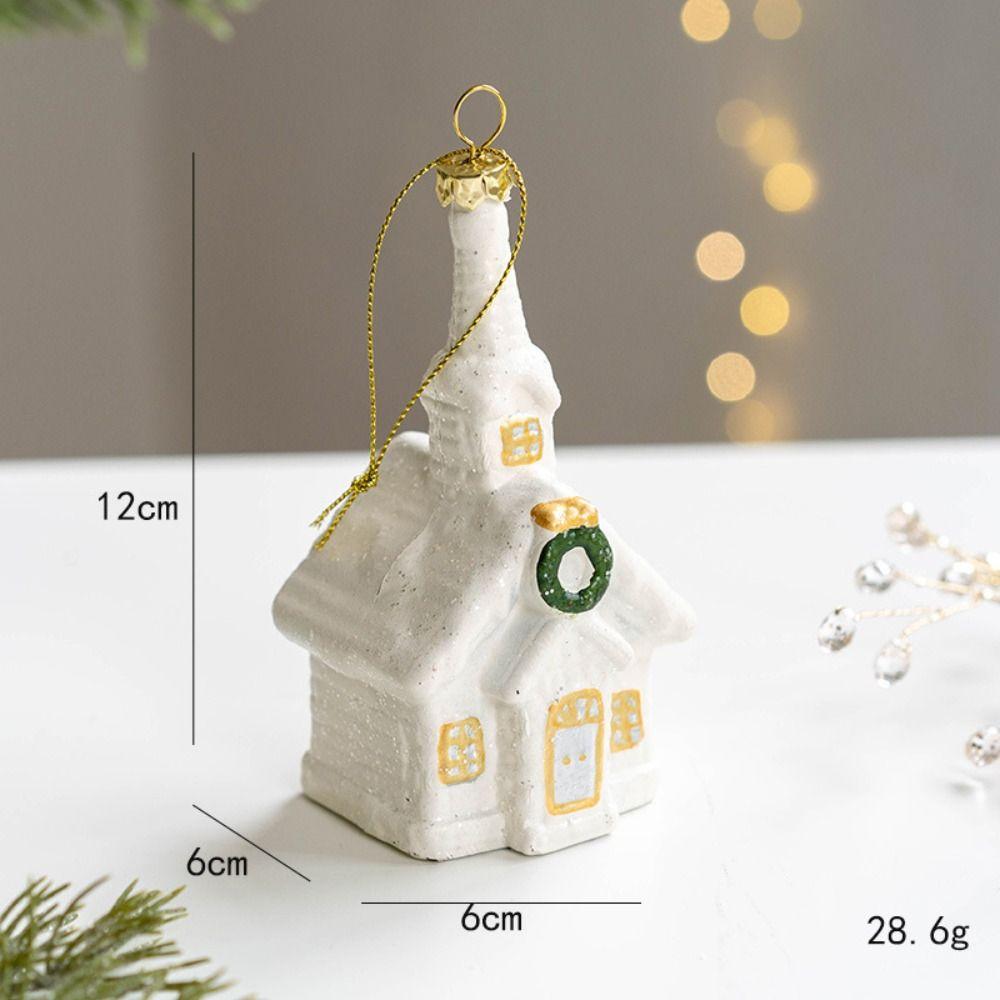 Ceramic Crafts Christmas Tree Charms Snowman House Party Decoration  Merry Christmas Party