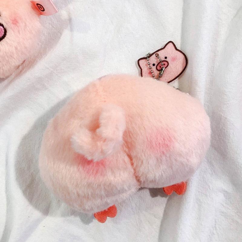 Cartoon Kawaii Mini Pig Nose Wallet Cute Lovely Pig Butt Plush Coin Purse Women Bag Pendant Keychain Accessories