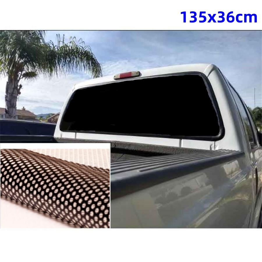 Grafica Adesiva Perforata Nera Totale per Lunotto Posteriore per Camion SUV 135Cmx36Cm