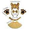 Animal Tigre Costume Accessories Halloween Cosplay Costume Tigre Ears Headband Bowtie Face Stickers Tigre Tail Tutu