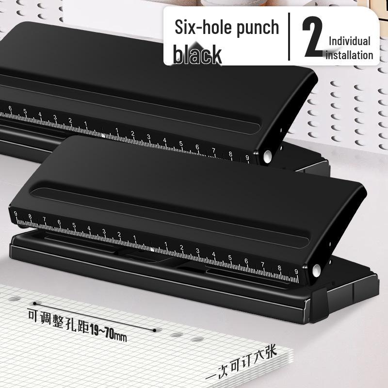 Hole Punch 9170: Six-Hole Punch Machine for Small Loose-Leaf Notebooks and A4 Paper