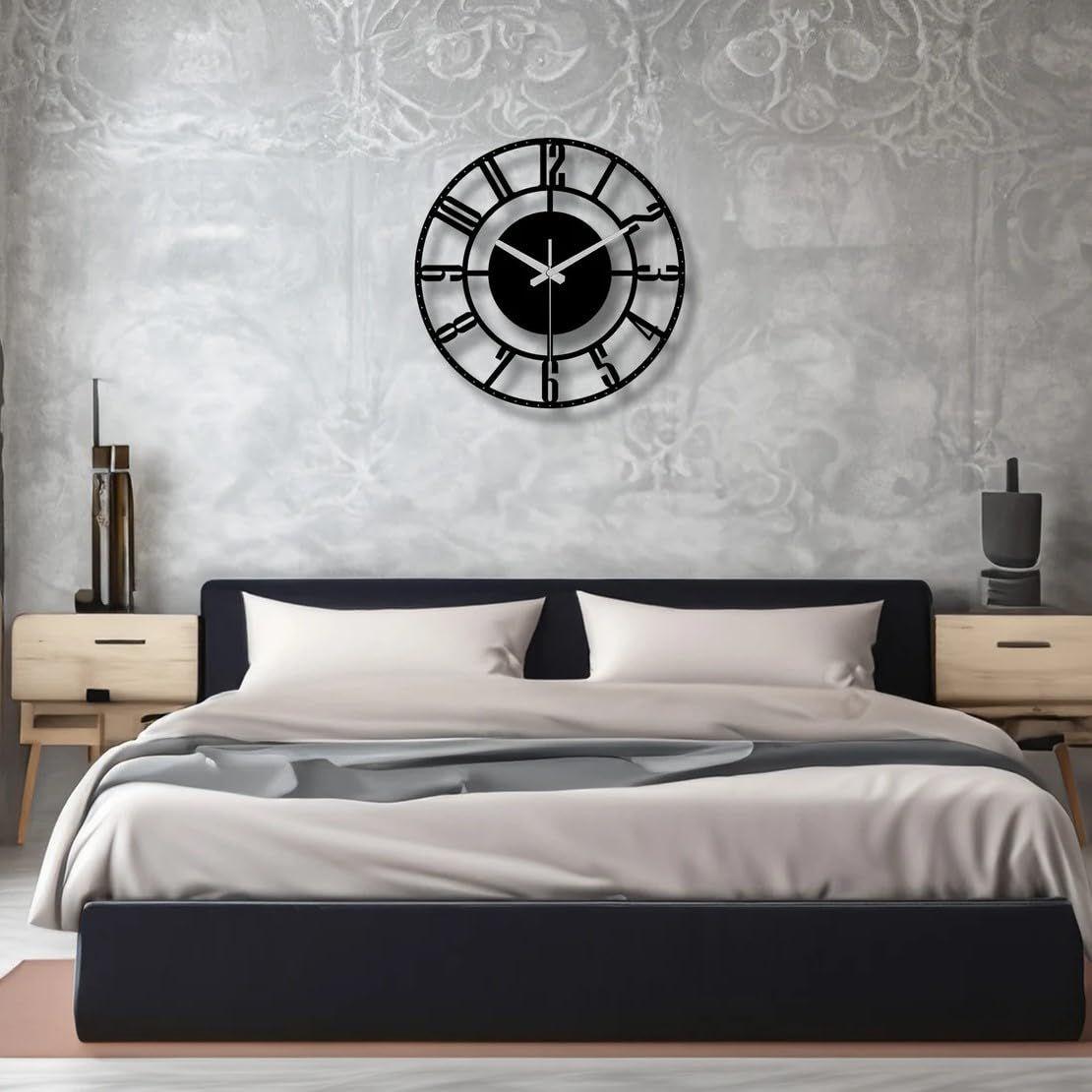 

Большие настенные часы с картой мира, Металлические минималистичные современные часы, Круглые бесшумные настенные часы с батарейным питанием для гостиной/дома 40 cm