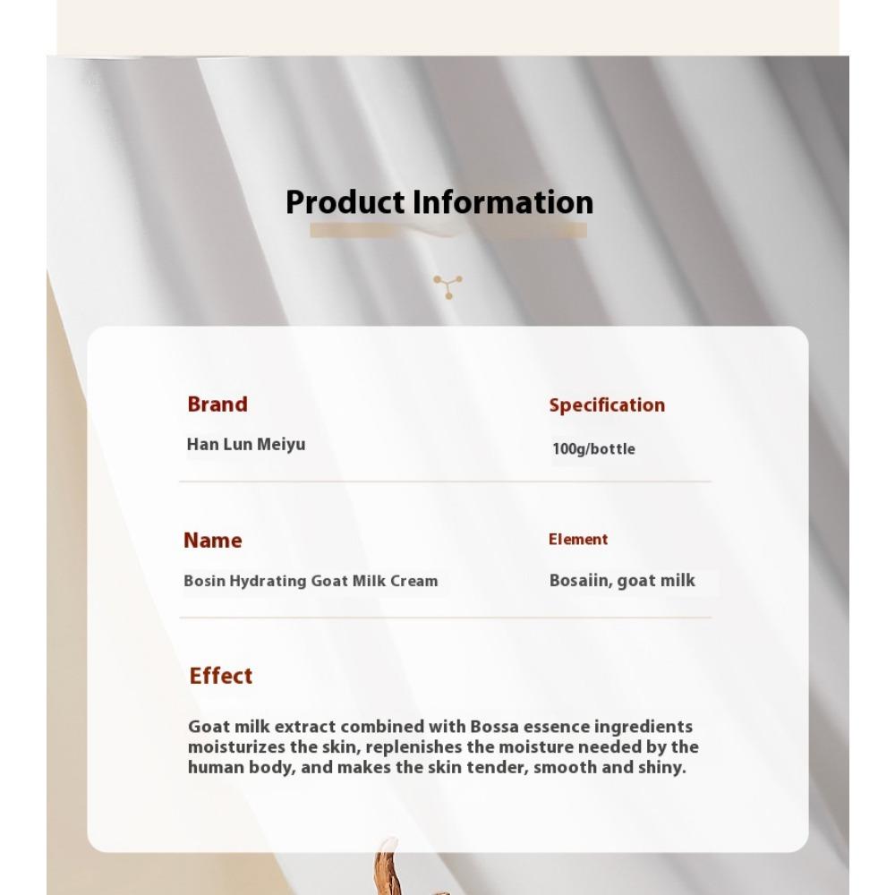 Krém z kozího mléka Hydratační a zvlhčující Barva pleti Čtyři roční období Vysoce hydratační Voda Jemný Mléčný krém