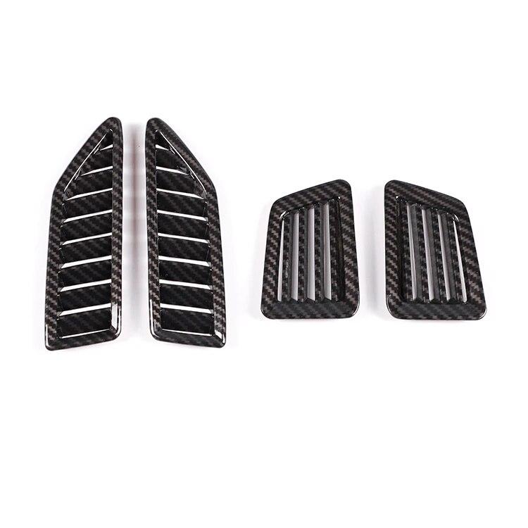 4pcs/Set Car Dashboard Air Conditioning Outlet Frame Cover Trim Fit For Ford Ranger Wildtrak 2015- Auto Interior Accessories