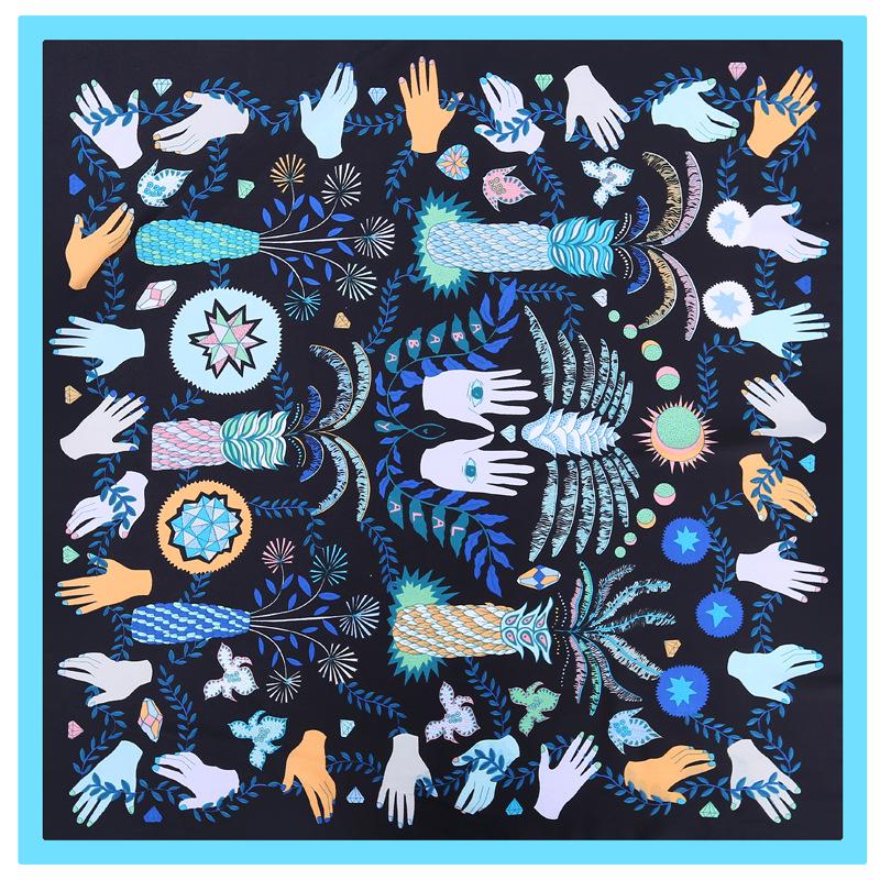 Luxury Brand Women square 100% Silk Scarf Beach Hijab Headband Shawls and Wraps Female Foulard Echarpe Designer Bandana