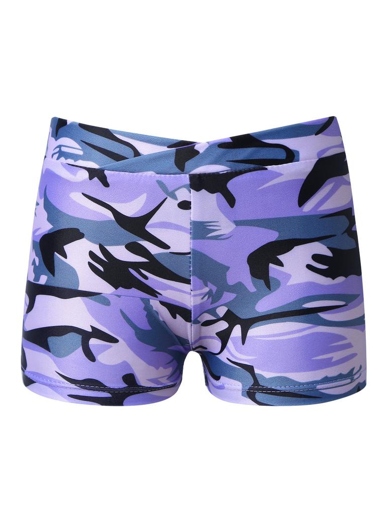 Çocuk Kız V-ön Kemer Şort Altları Spor Jimnastik Egzersiz Yaz Giyim Boy-cut çocuk Şort