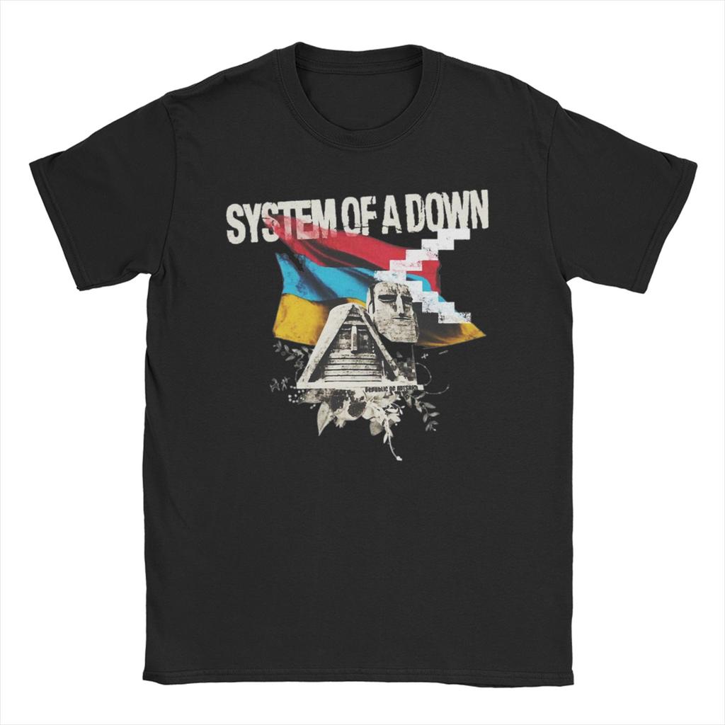 Proud Band System Of A Down for Men Women T Shirt Metal Music Tee Shirt Short Sleeve Crew Neck TShirt 100 Cotton Clothes
