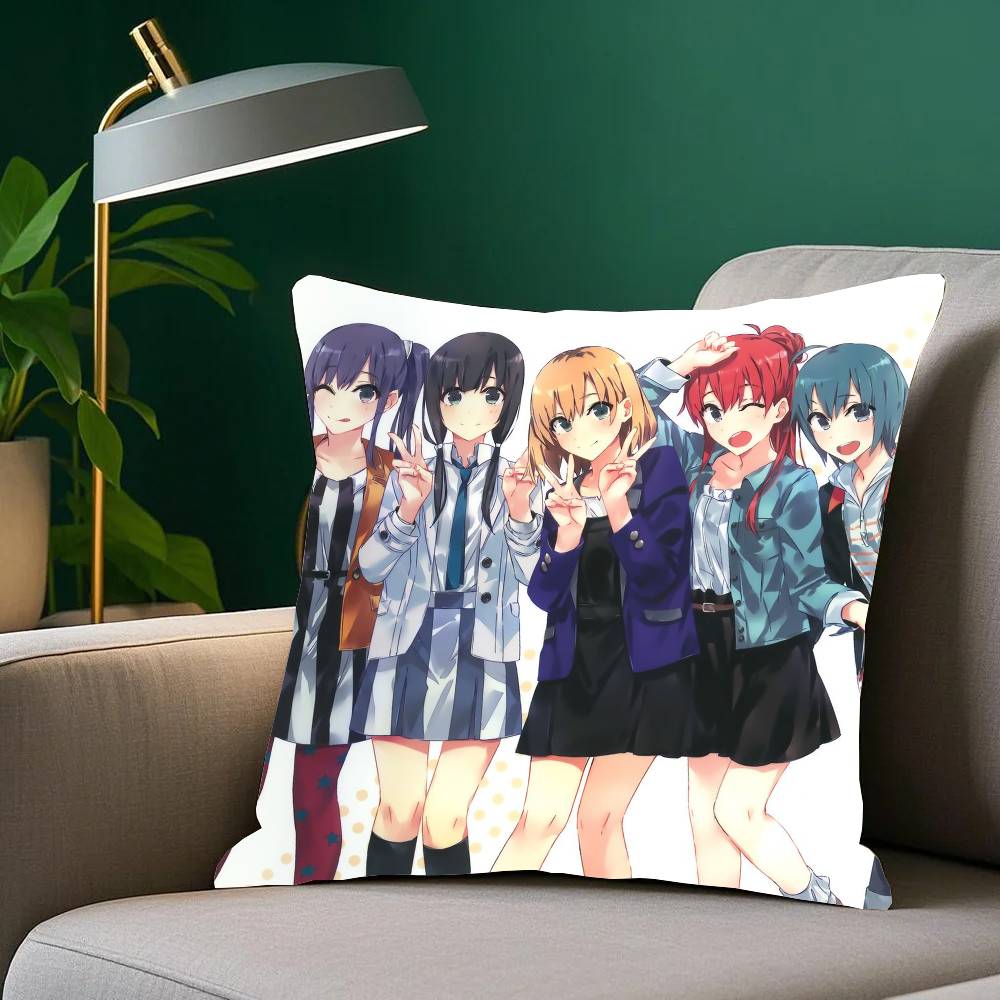 Anime S-SHIROBAKO Pillow Case Home Decor Throw For Sofa Bed Car Room Decor Gift Idea