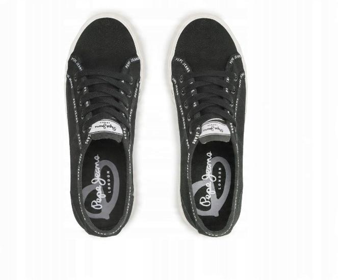 Pepe Jeans Brady Rib Damskie Buty Czarne Trampki Niskie 37 A_D