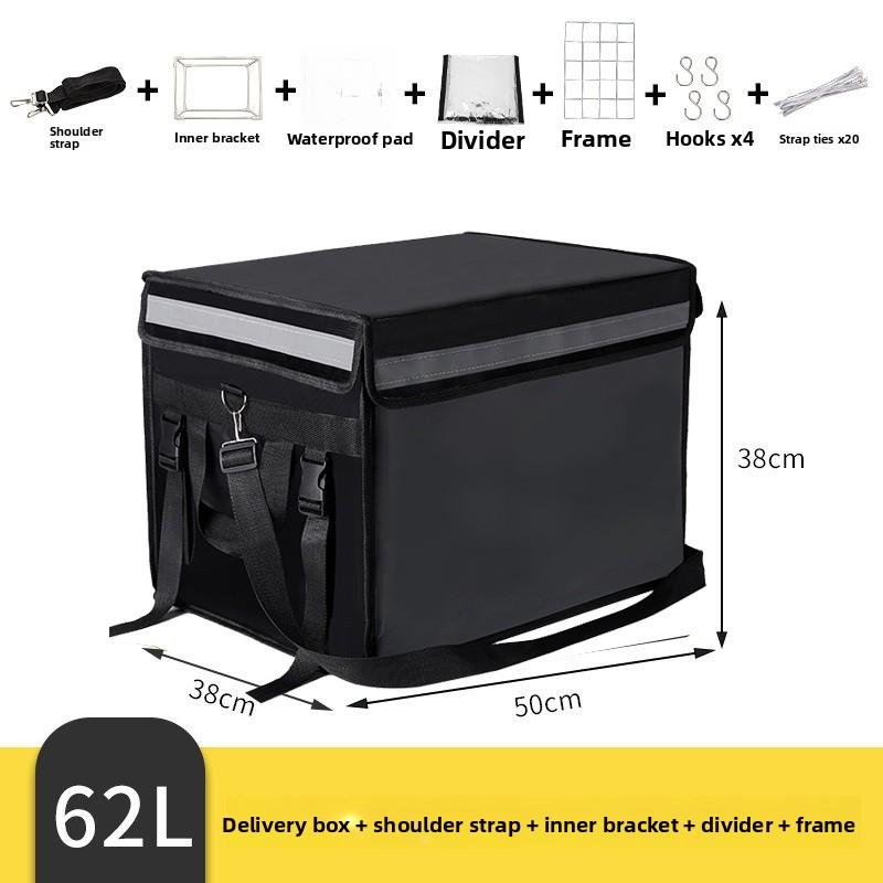 Schwarze Wasserdichte Lebensmittel-Liefer-Isolierbox Kleine Mittlere Große 30 45 62L Größen Lokale Lieferung Kühltasche Picknick BBQ Zubehör