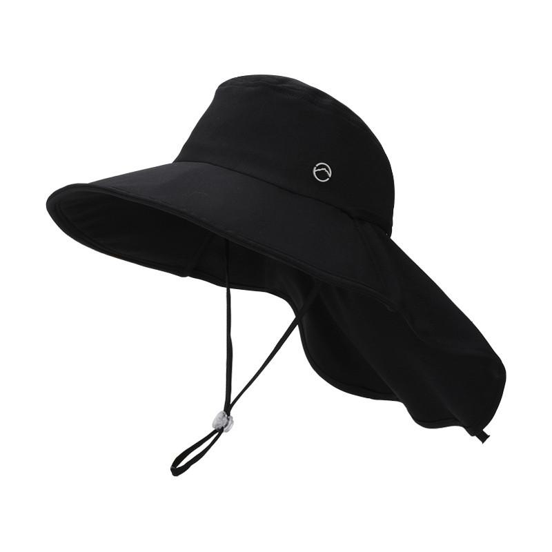 Summer Wide Brim Fisherman Hat With Ponytail Hole For Outdoor Sun Protection