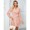 Women's Elegance Women's Long Sleeve Lapel Hemline Dress Dress