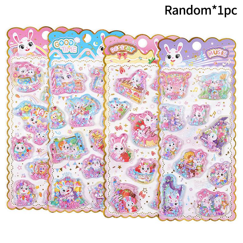 2-4pcs 3d Relief Bubble Stickers Cute Rabbit Cartoon Children Diy Stickers Phone Cases Handmade Diy Materials Sticker