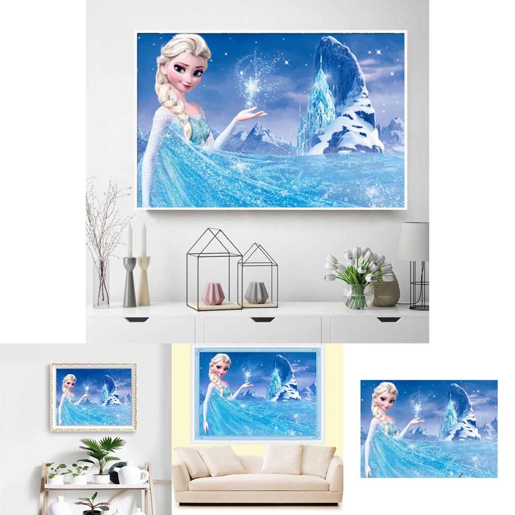Obraz olejny z motywem Krainy Lodu do dekoracji ściany w salonie lub gabinecie