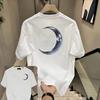 Summer fashion top: Loose neutral pure cotton American T-shirt daily wear for couples short-sleeved men pure cotton 2025