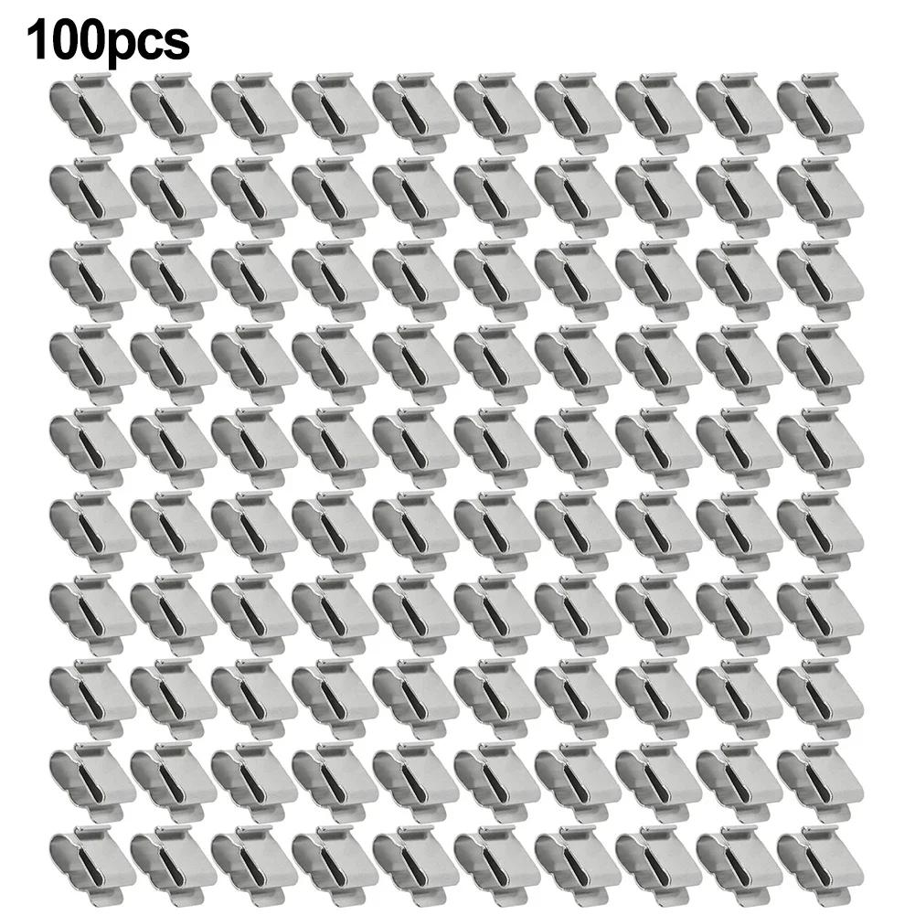 

10/30/100 Pcs Solar Panel Wire Clamps Clip Stainless Steel Wire Cable Clips Metal Clamp Management Harness Rope Accessory