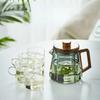 500/800ml Thickened and Heat-resistant Glass Teapot Brewing Tea Set with Wooden Lid Tea Strainer