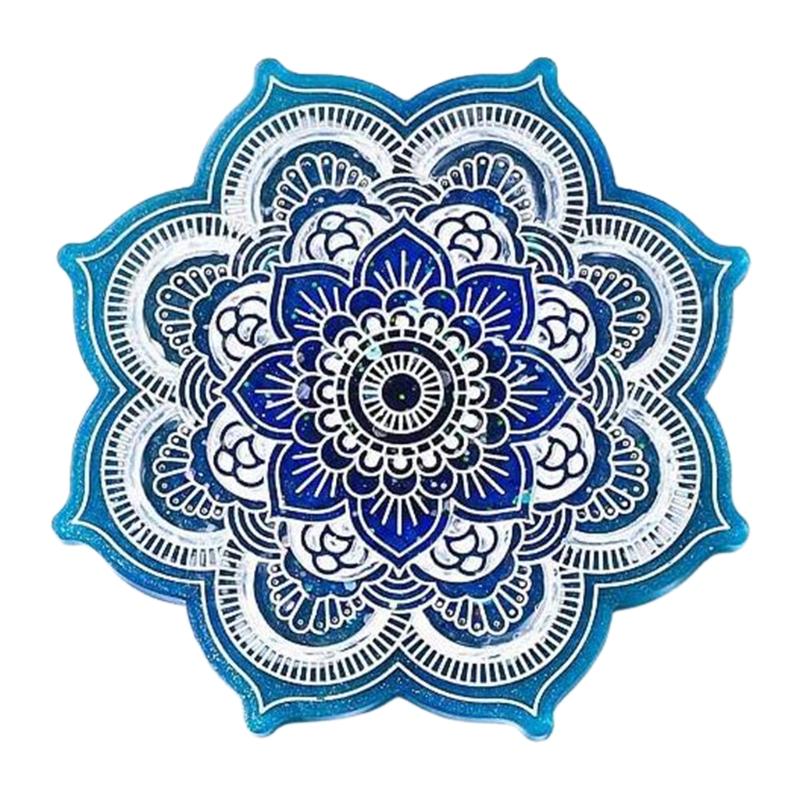Silicone Jewelry Making Epoxy Mould Resin Casting Mold Decorative DIY Crystal Agate Coaster Mold Creative MandalaMug