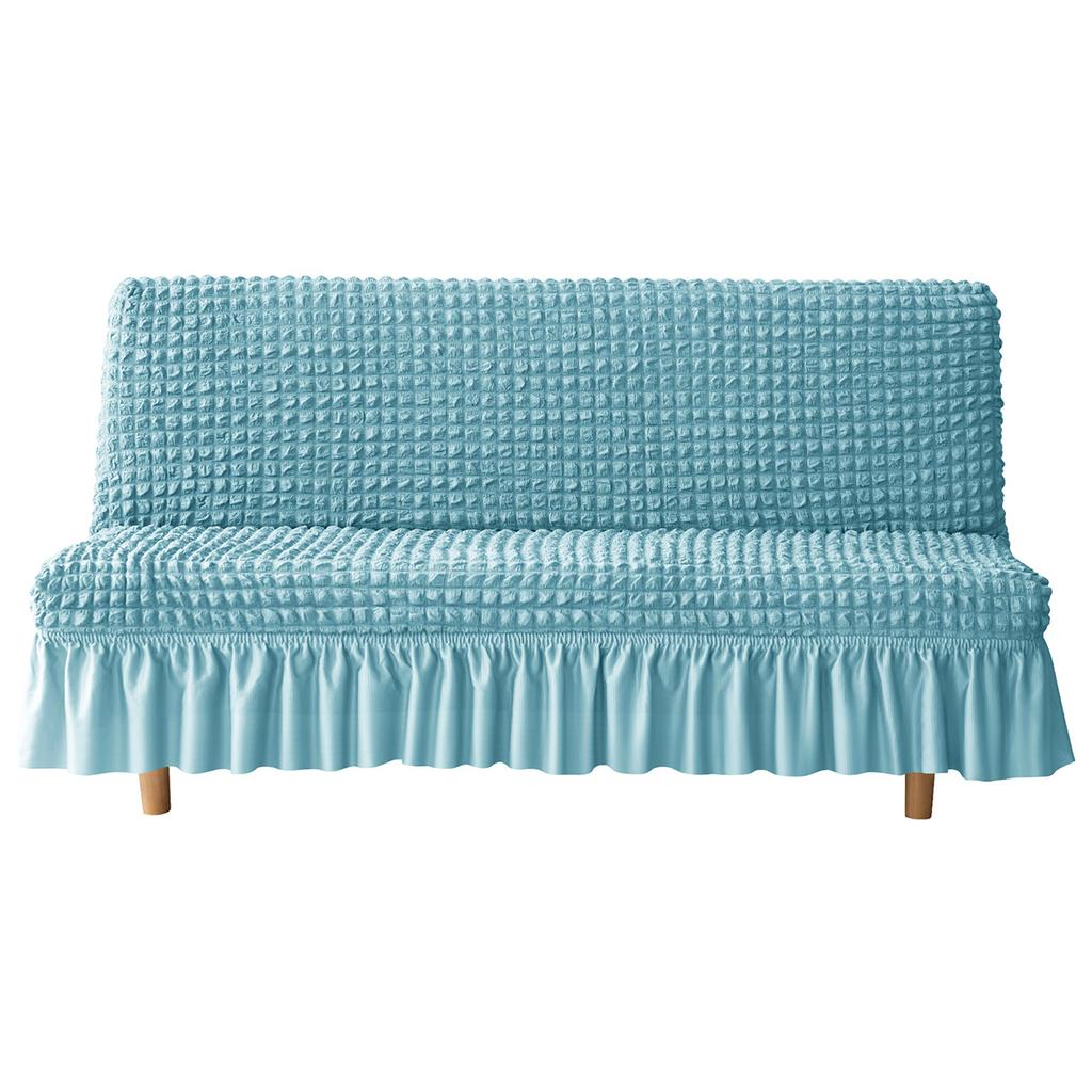 1PC M/L Seater Seersucker Futon Sofa Lipcover High Stretch Sofa Bed Skirt Cover Corner Sofa Protector Elastic Corner Couch Cover
