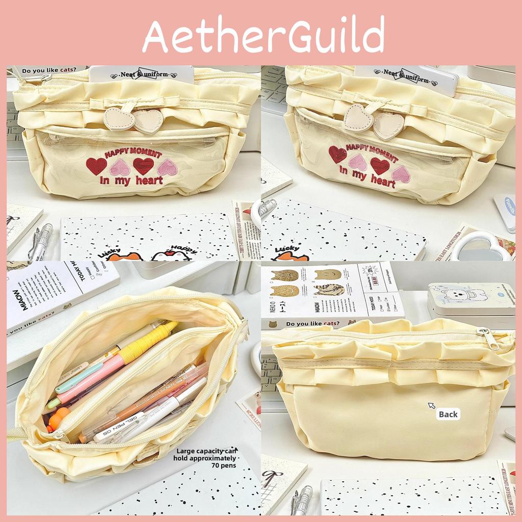 Stylish High Volume Pencil Organizer With Lace Edge For Girls And Teens