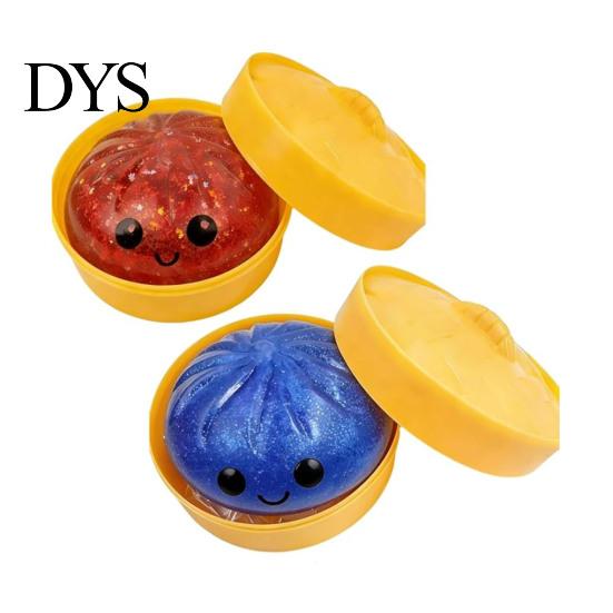 Colorful Pinch Toy Steamed Bun Squeeze Soft TPR Fidget Toys Sensory Handheld Stress Ball Reliever Cute Slow-Rising Decompression Gadget Fun