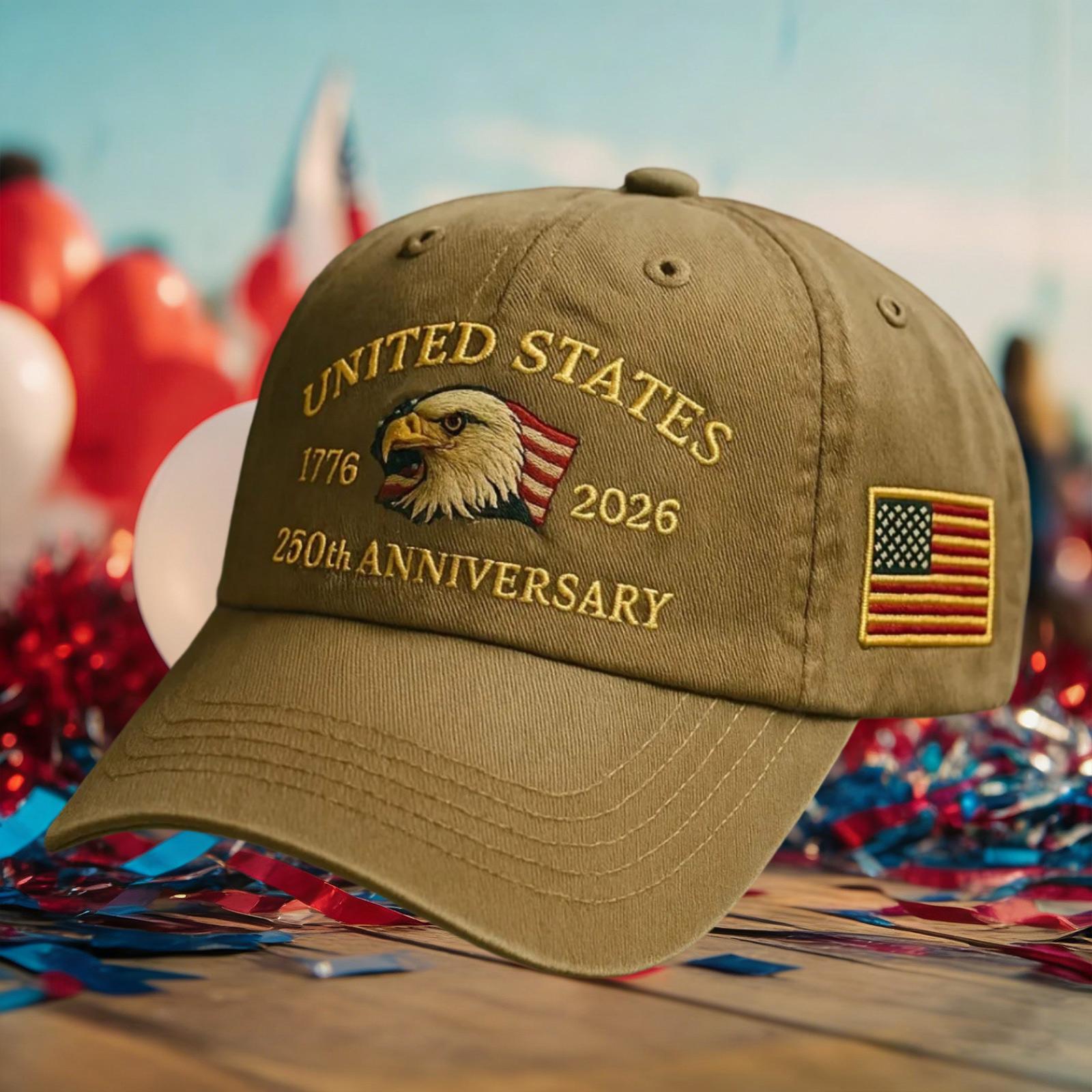 

America s 250th Anniversary Embroidered Hat | Stylish & Versatile One Size хакі