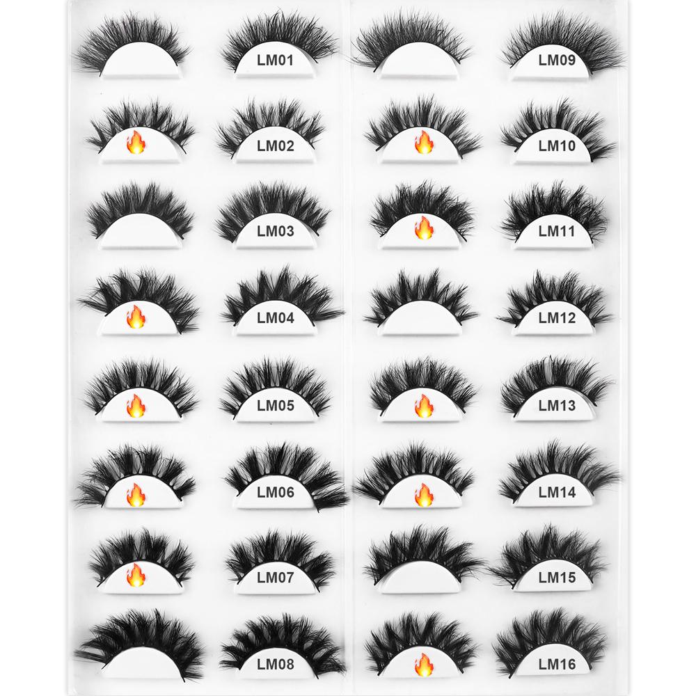 Fluffy 12MM-20MM Handmade Faux Mink 3D Strip Eye Lashes Vendors Private Label Vegan Custom Logo