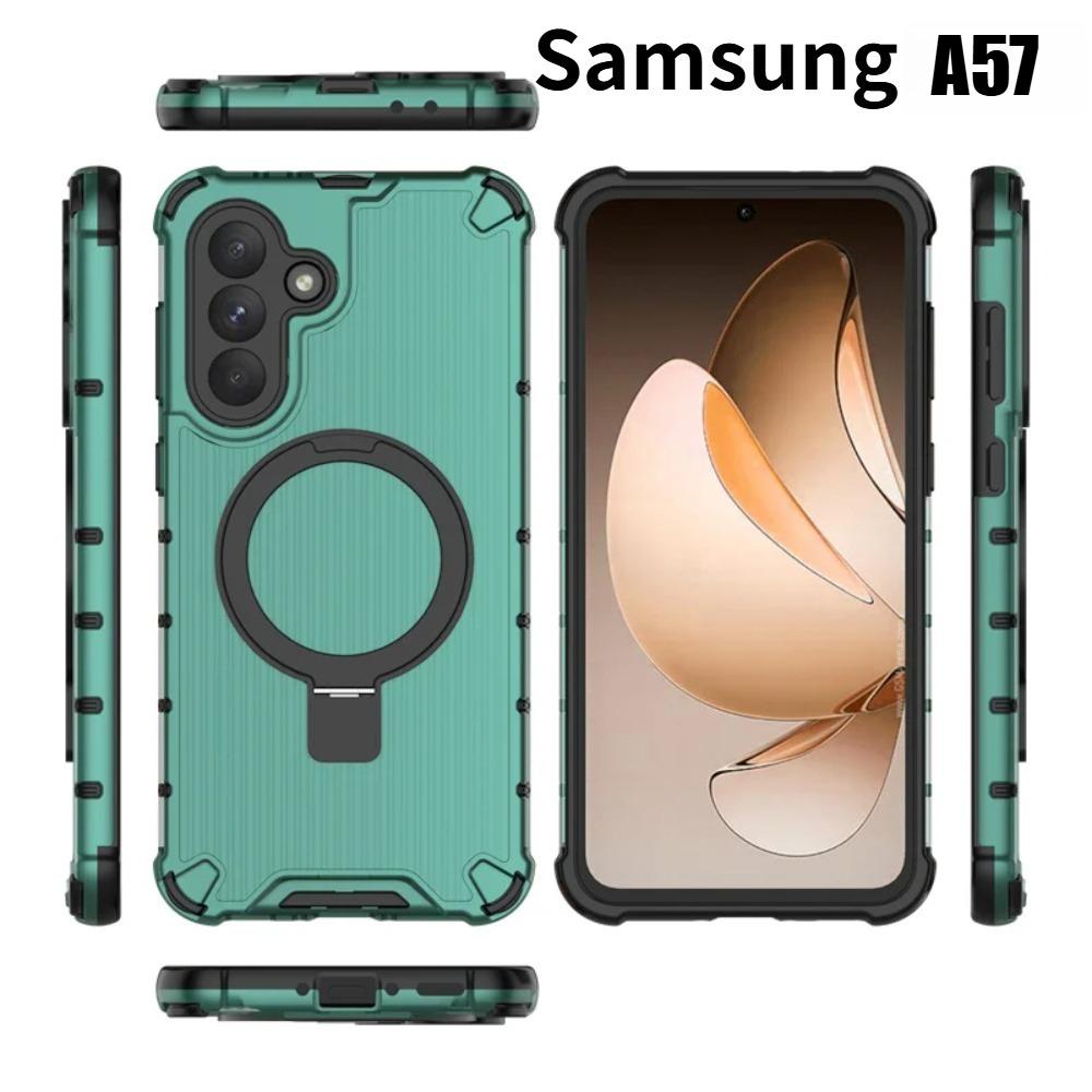 Corrugated Ring Stand Magnetic For Samsung S26 Ultra 25 Edge 24 FE 23 Plus A57/37/27/17/07 A56/36 A55/35/25/15 Military Shock Proof Cover