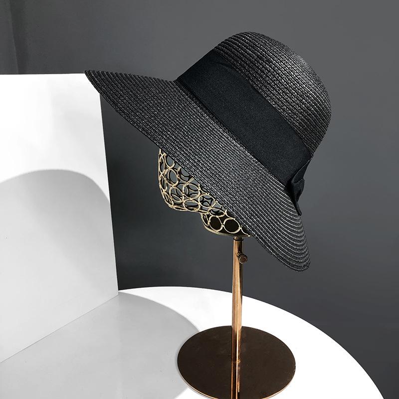 Style Versatile Hat Straw Woven Sweet Bow Elegant 6 Color Hatscaps Fisherman