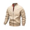 Herren Freizeit Stehkragen Doppelstreifen Jacke Mantel