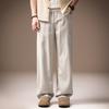 High-end old money Fengtencel linen drape casual pants men's summer thin splicing loose straight wide-leg pants