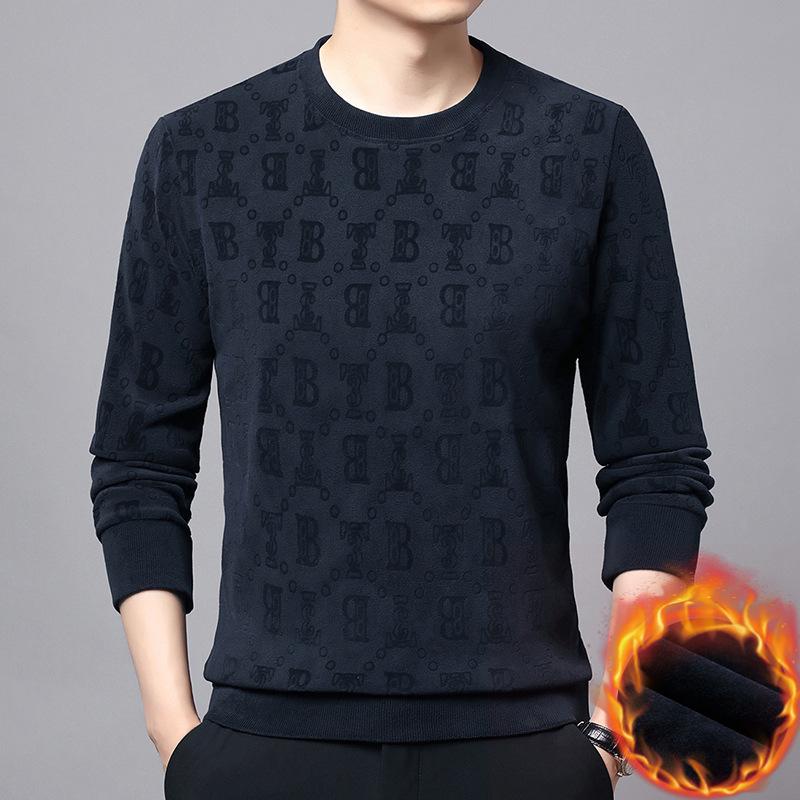 

Чоловічий потовщений двосторонній флісовий світшот з круглим вирізом - Теплий зимовий повсякденний шар XL