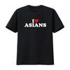 I Love Asians Cuore Maglietta vintage Lavata Elasticizzata uomo Leggermente Comoda Unisex Alla Moda Traspirante abbigliamento firmato