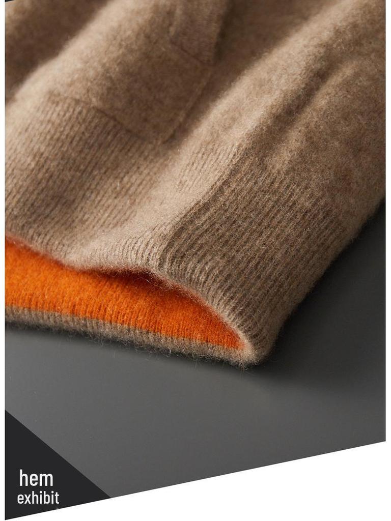 Men's Zipper Hooded Wool Cardigan - Thick Knitwear for Autumn/Winter