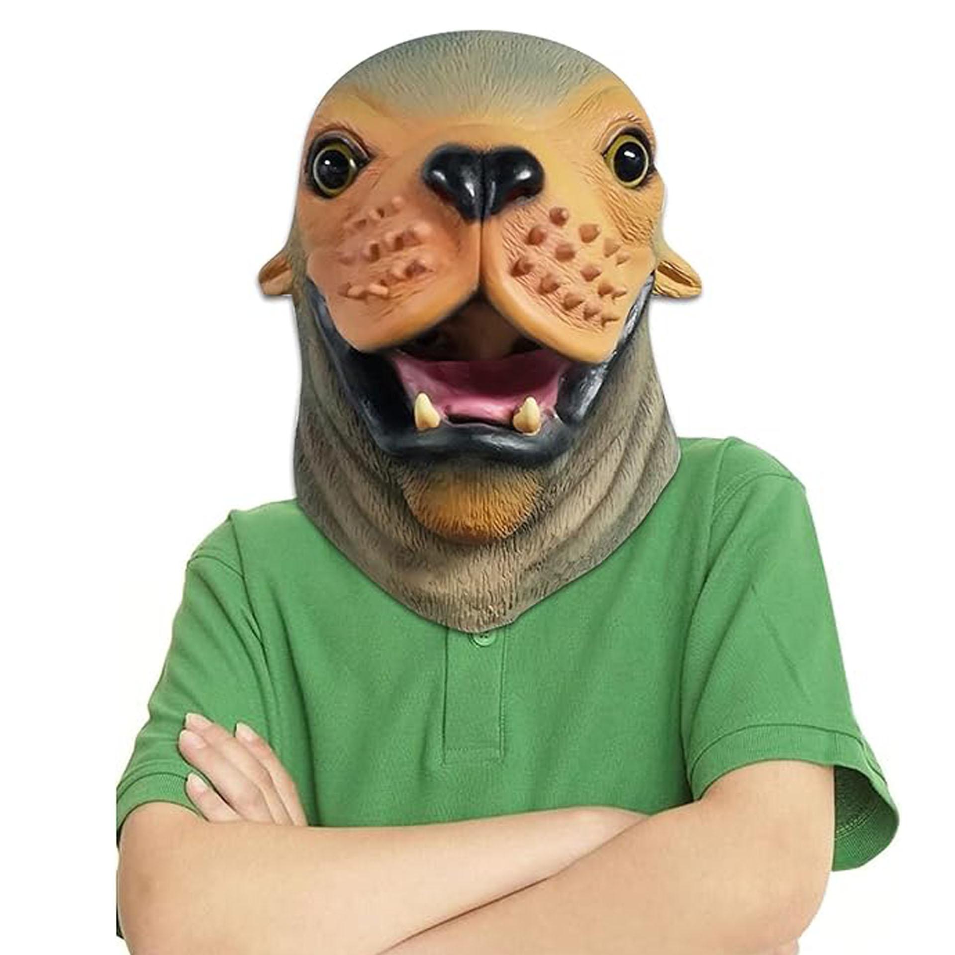 Funny seal cute animal headgear masquerade mask One size fits all adults зелёный