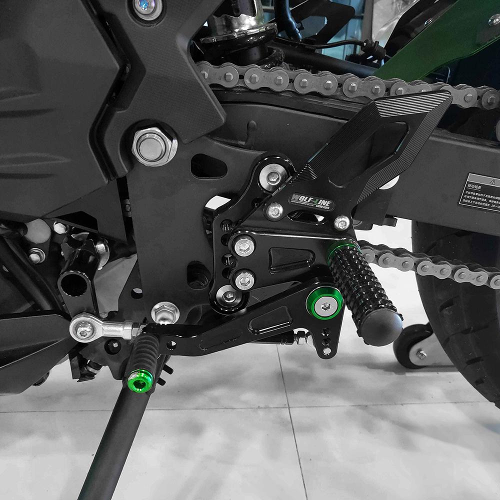 Adjustment Rider Motorcycle Footrests Rearset Rear Footpeg Foot Rests For Kawasaki Ninja 400 Z400 2019-2023 Ninja400 Ninja 250