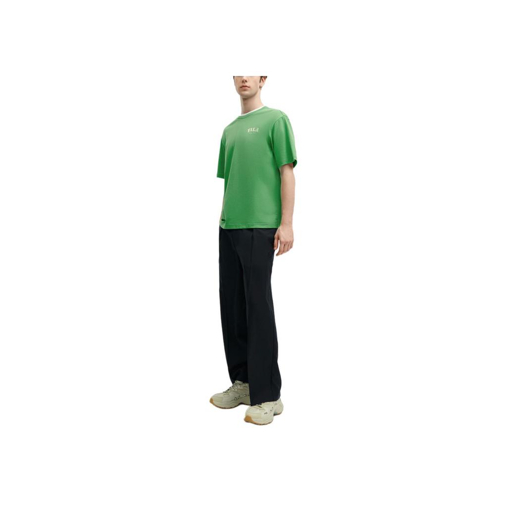 Fila Colorful Casual Loose Short Sleeve T-Shirt Unisex Tops Kelly-Green F51U419101F-GN