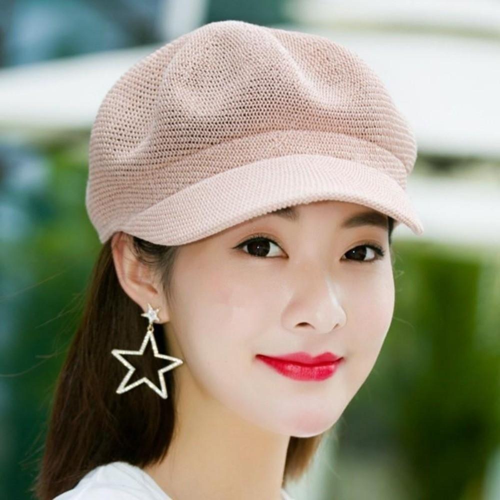 Sunshade Women Baseball Cap Solid Color Octagonal Cap Fashion Grass Beanie Cap Outdoor