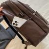 Vintage PU Backpack for Men Women Casual Daypack Travel School Bag with Multi Pockets
