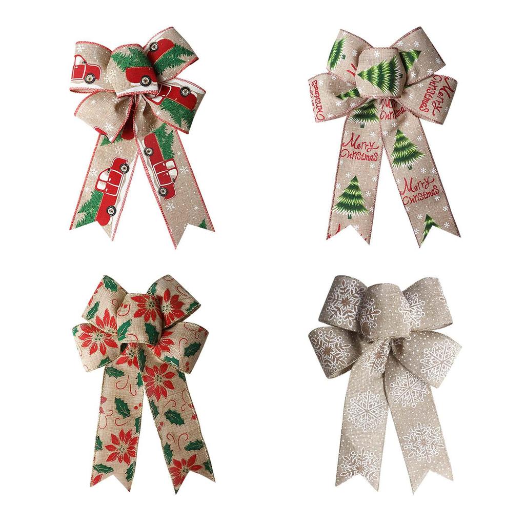 Christmas Bows for Wreath Decorative Ornament Xmas Decorations Large Christmas