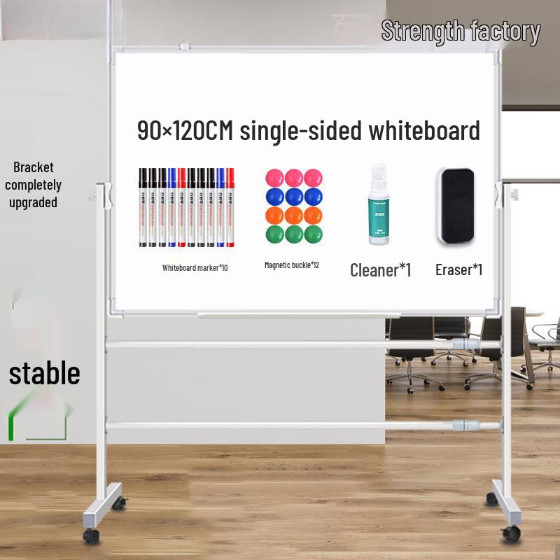 Double-Sided Magnetic Whiteboard & Chalkboard with Mobile Stand for Home, Teaching, and Office Use