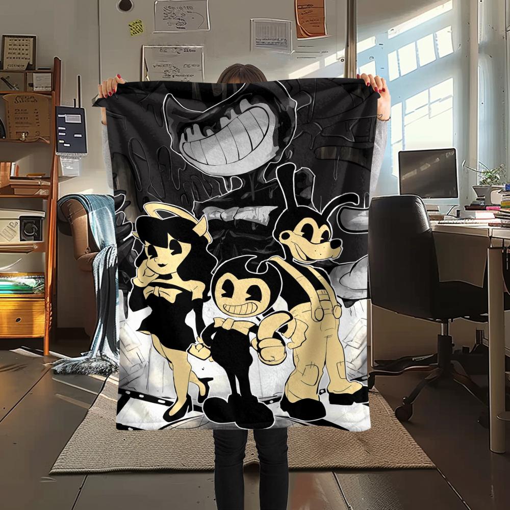 1Pc Bendy Print Flannel Blanket, High quality Comfortable for All Seasons, Home Decor, Warmth and Comfort, Perfect for Christmas Gifts