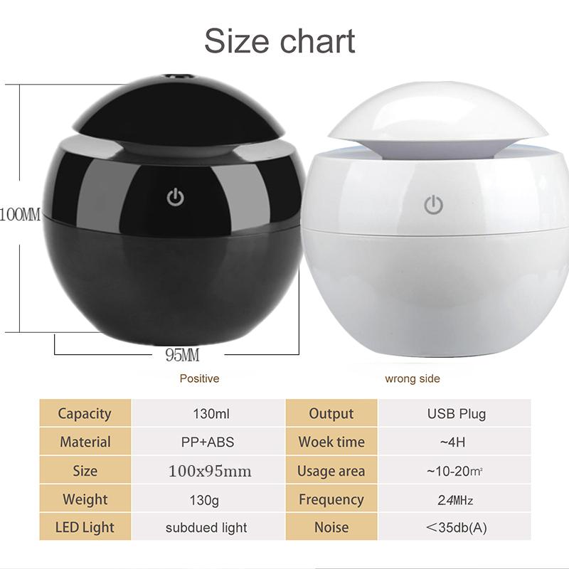 130ml Mini Portable Ultrasonic Air Humidifer Aroma Essential Oil Diffuser Usb Mist Maker Humidifiers For Home Table Mist Maker