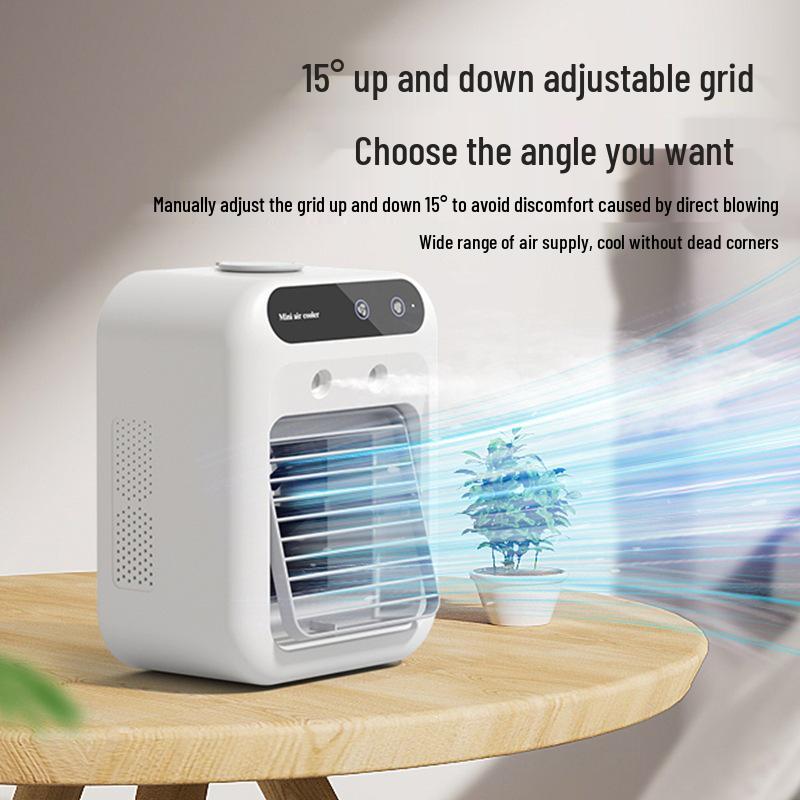 Portable Mini Desktop Cooling Fan - Mobile Air Conditioner for Dorm Rooms, Compact Cold Air Fan for Students