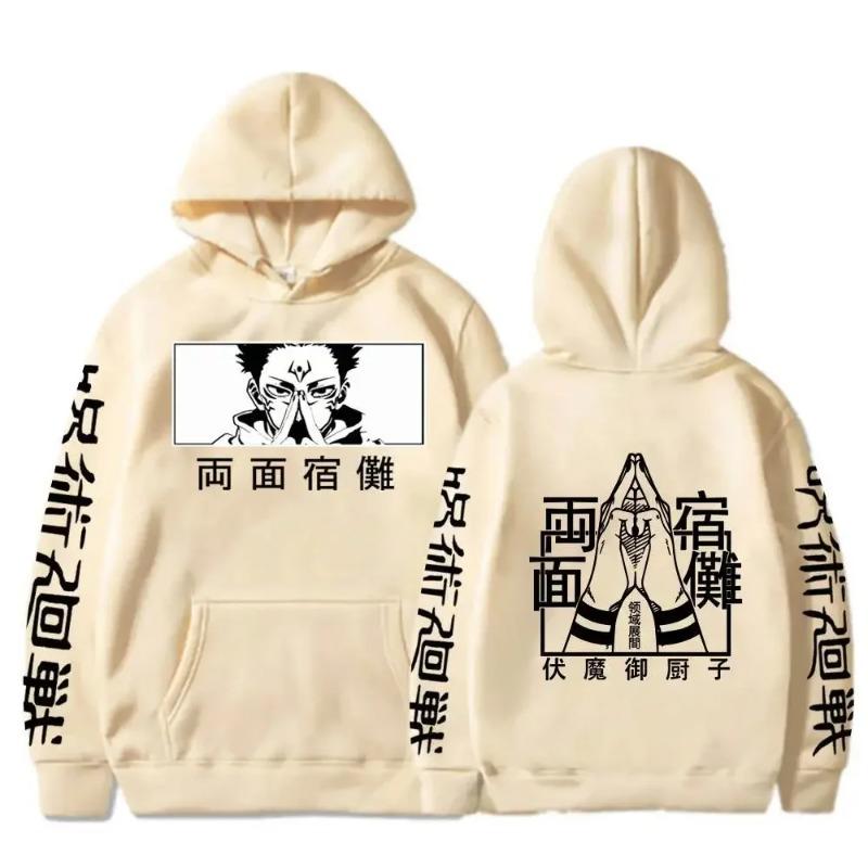 Anime Jujutsu Kaisen Hoodie Ryomen Sukuna Printed Hooded Men Women Sweatshirts Warm Streetwear Pullover
