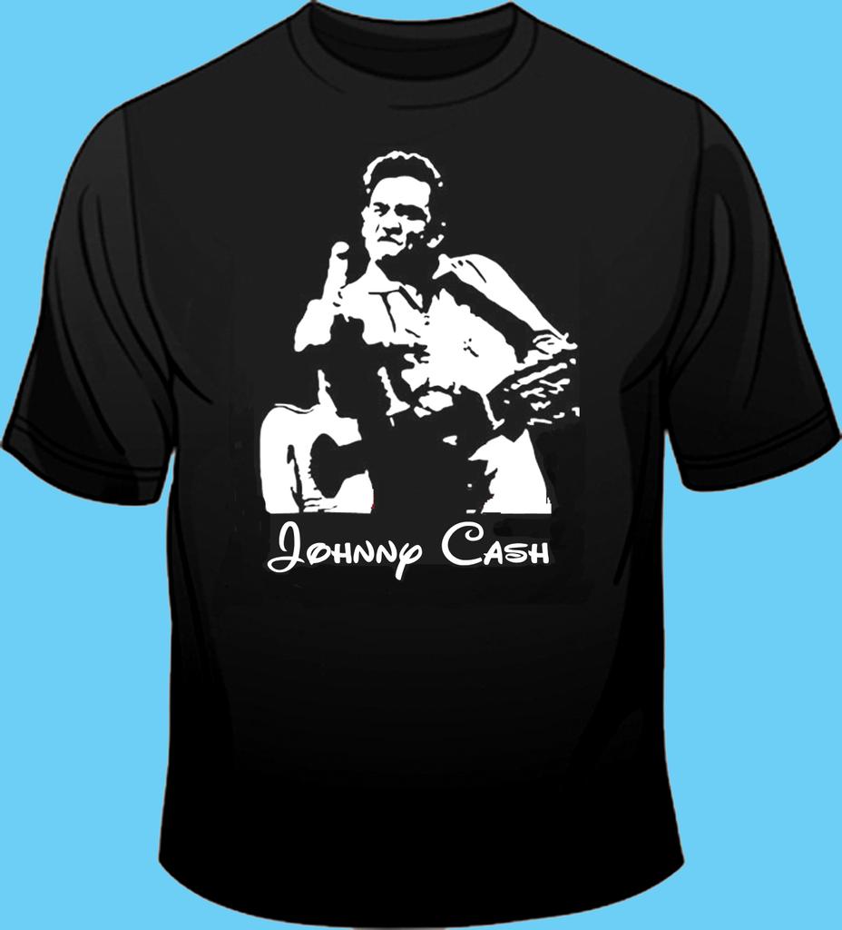 Long Or Short Sleeve Black T Shirt Country Cinema John Cash Flipping Off