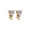 Yhpup Delicate Bling Cubic Zirconia Stainless Steel Heart Creative Stud Earrings Fashion Cast Jewelry for Women Basic Gift New