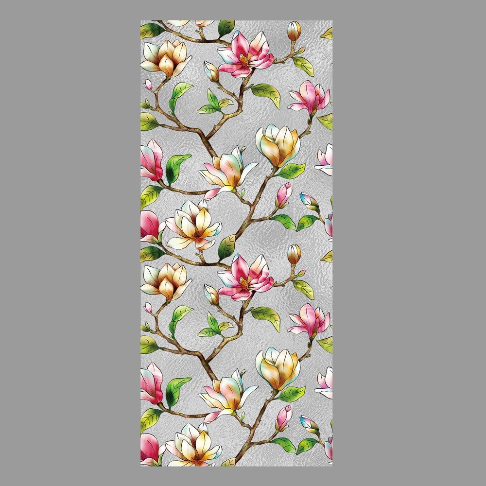 Multicolor Static Window Sticker Electrostatic 43cm*100cm Sun Catcher Decals Double-sides Flower Design Rainbow Film