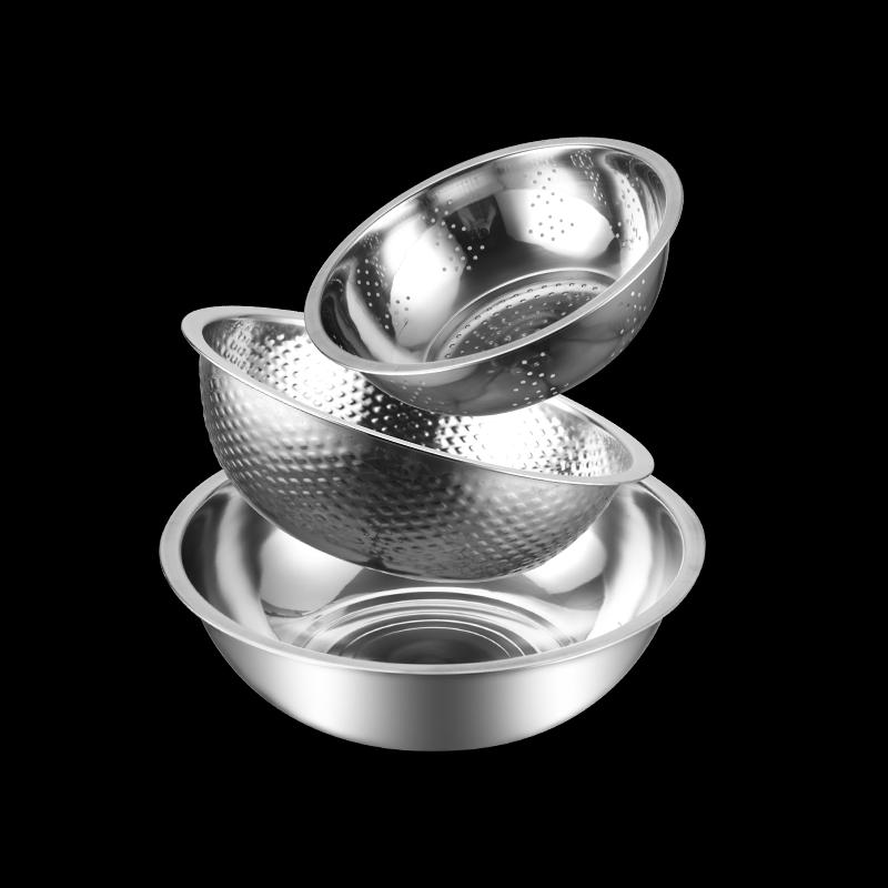 Aoding Stainless Steel Rice & Vegetable Washing Sieve Set